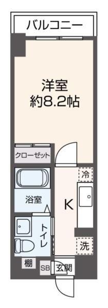 コロナーレ Aタイプ(1K/2階)の間取り写真
