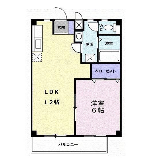 ファミーユI(1LDK/2階)の間取り写真