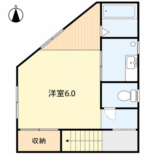 田原ハイツ(1K/2階)の間取り写真