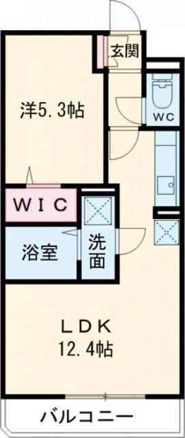 ウエスト RESIDENCE(1LDK/4階)の間取り写真