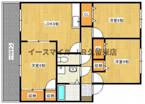 クレール(3LDK/2階)の間取り写真