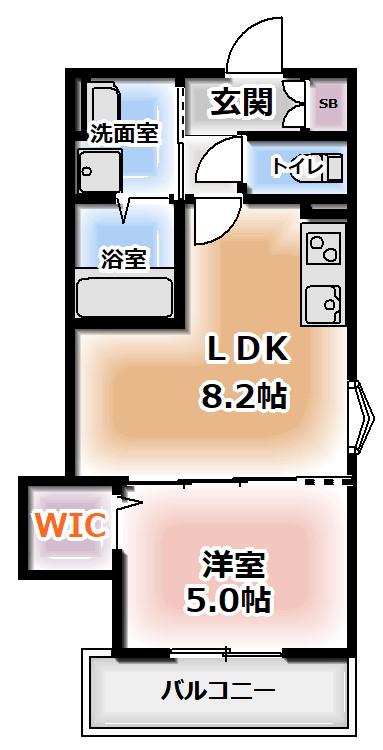 フォレストクリエオーレ宮前町壱番館(1LDK/1階)の間取り写真
