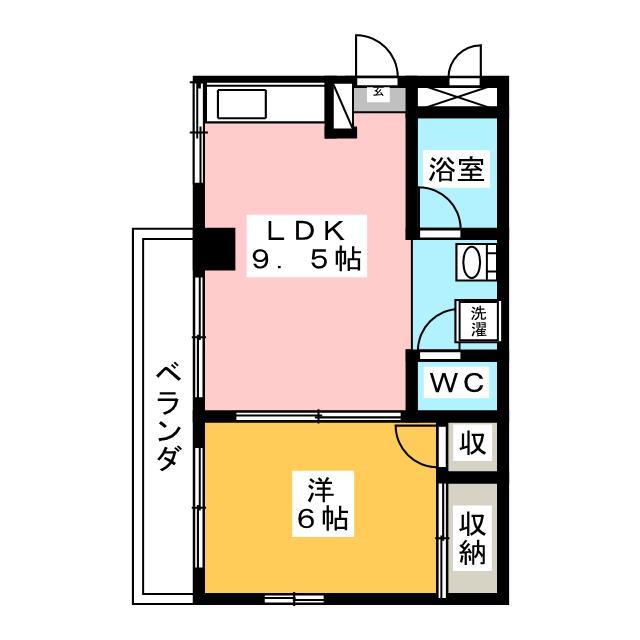 エチュード栄(1LDK/2階)の間取り写真