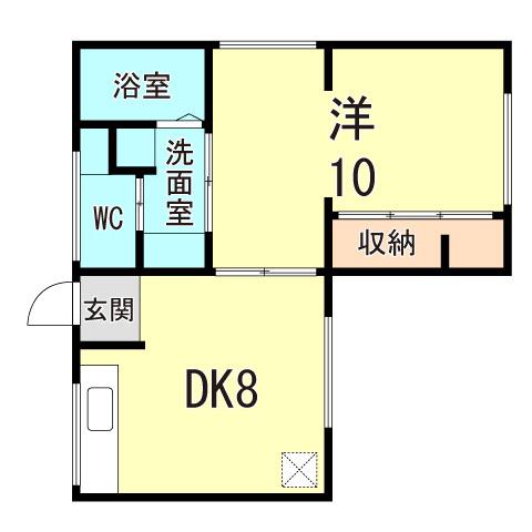エルパラッツォ篠原(1DK/2階)の間取り写真
