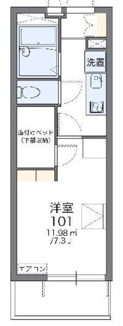 レオパレスハーモニー蕨(1K/1階)の間取り写真