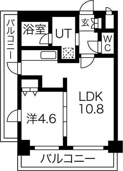 プレサンス桜通アベニュー(1LDK/12階)の間取り写真