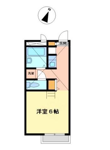 WOOD BELL(1K/2階)の間取り写真