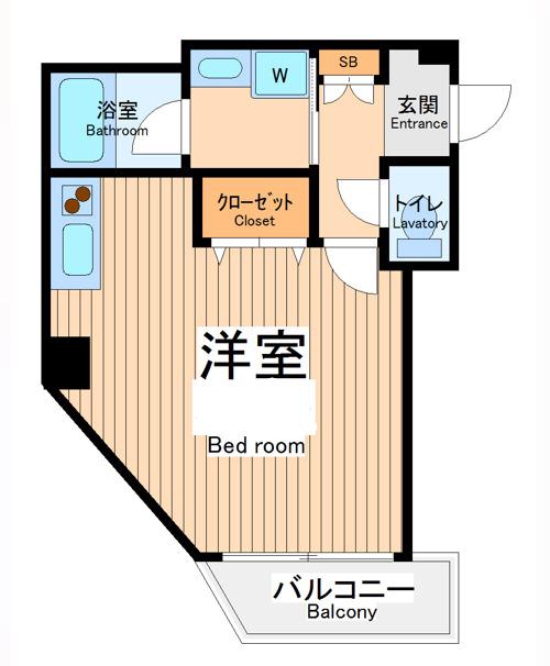 アンシャンテⅡ(ワンルーム/1階)の間取り写真
