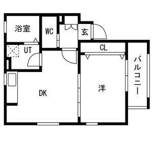 LUNARIA宮之阪(1DK/2階)の間取り写真