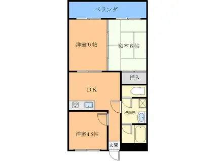 文化マンション(3DK/2階)の間取り写真