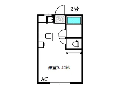 7MINUTES(ワンルーム/2階)の間取り写真