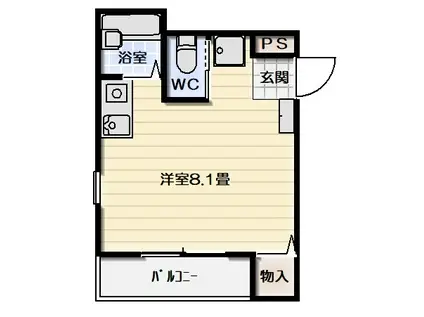 マリンハイツ(ワンルーム/2階)の間取り写真