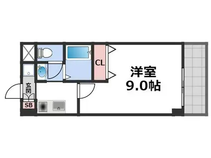 M´プラザ高井田(1K/7階)の間取り写真