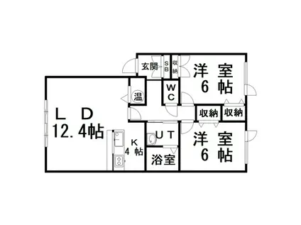 SWEETHOME2(2LDK/1階)の間取り写真