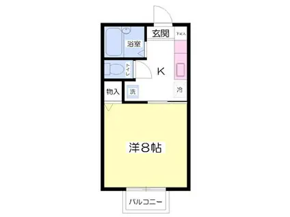 コーポクリスティーヌ(1K/2階)の間取り写真