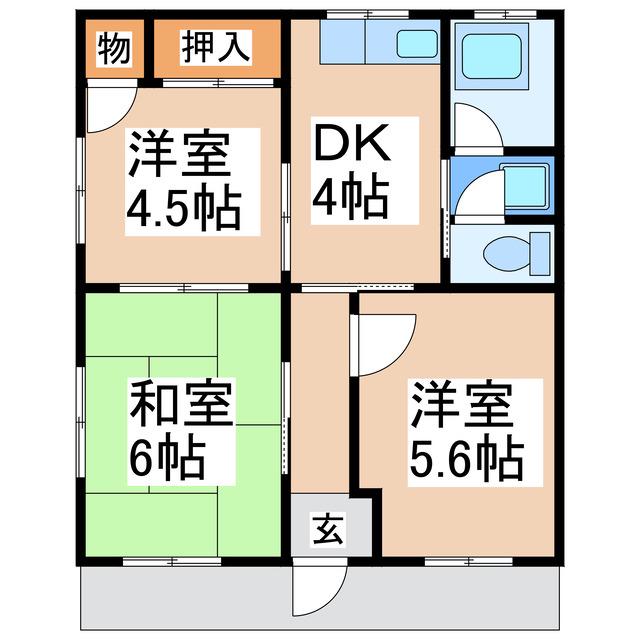 コーポタムラ(3DK/2階)の間取り写真