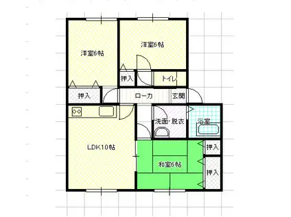 第2メゾンホタル(3DK/1階)の間取り写真