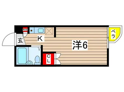 ユーチャリス(1K/2階)の間取り写真