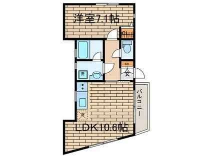 フォアス東新宿(1LDK/3階)の間取り写真