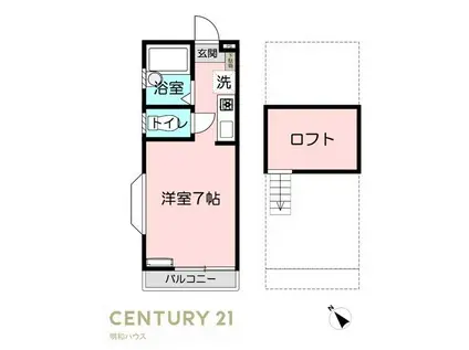 コーポ喜多(ワンルーム/2階)の間取り写真