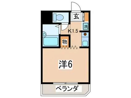 グリーンハイム矢沢(1K/2階)の間取り写真