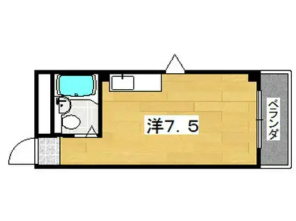 メゾンファミールフクイ(ワンルーム/2階)の間取り写真