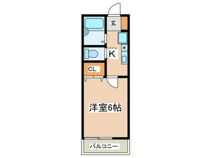 セジュール町田(1K/2階)の間取り写真