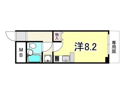 ダイアパレス塚本II番館(ワンルーム/1階)の間取り写真