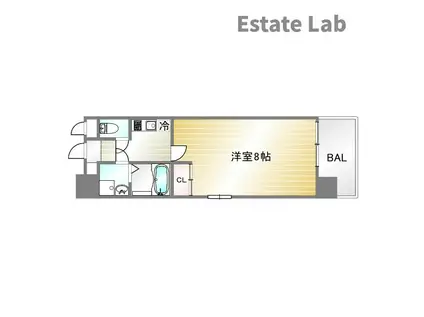 ウエンズ神戸(1K/9階)の間取り写真