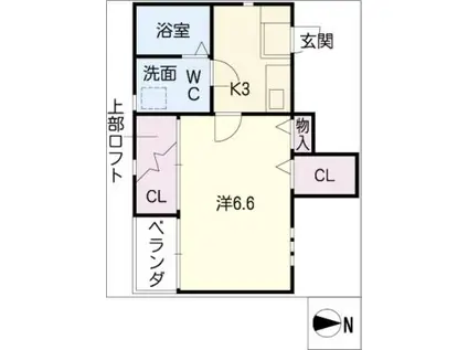 AXIS名城 イースト棟(1K/3階)の間取り写真