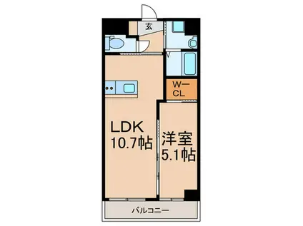 VERDE戸畑(1LDK/2階)の間取り写真