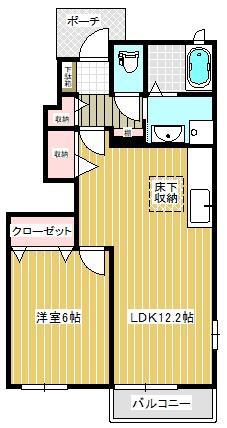 エテルノフィオーレA(1LDK/1階)の間取り写真
