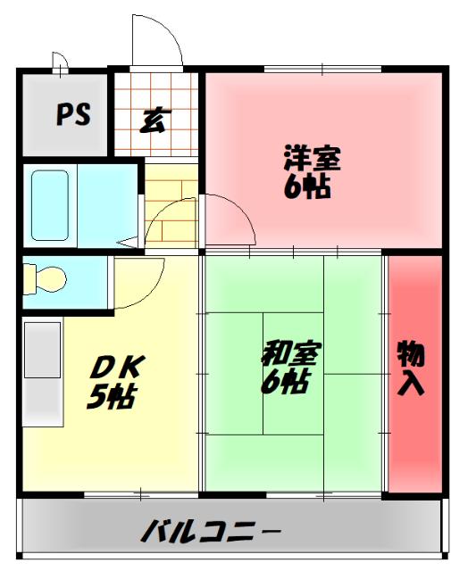 新京阪ビル(2DK/4階)の間取り写真