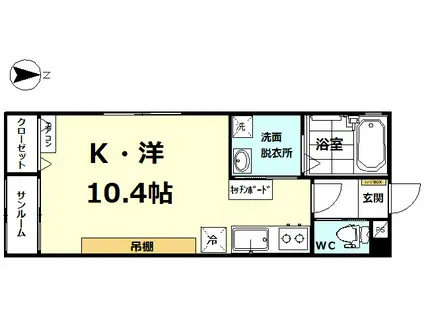 ステイツ寺町(ワンルーム/1階)の間取り写真