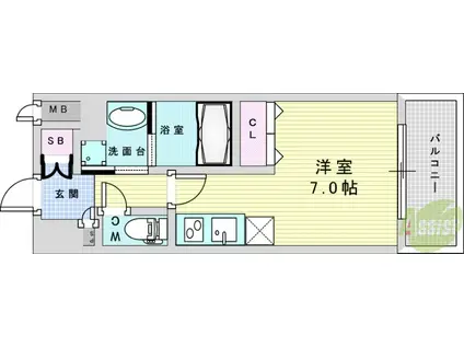 GATE COURT 新大阪 ノース(ワンルーム/6階)の間取り写真