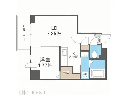 BPRレジデンス琴似(1LDK/4階)の間取り写真