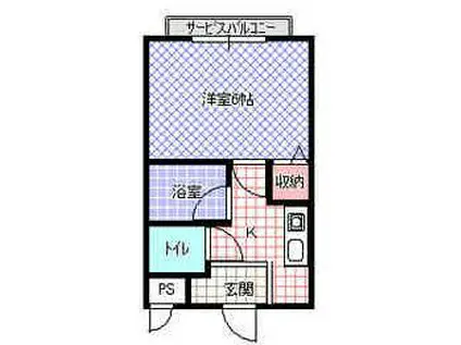 モンタナ(1K/3階)の間取り写真