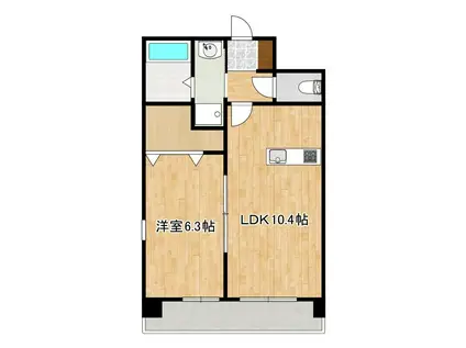 クロノス41新町IV(1LDK/4階)の間取り写真