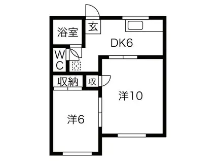 MAPLEHEIGHTS(2DK/1階)の間取り写真