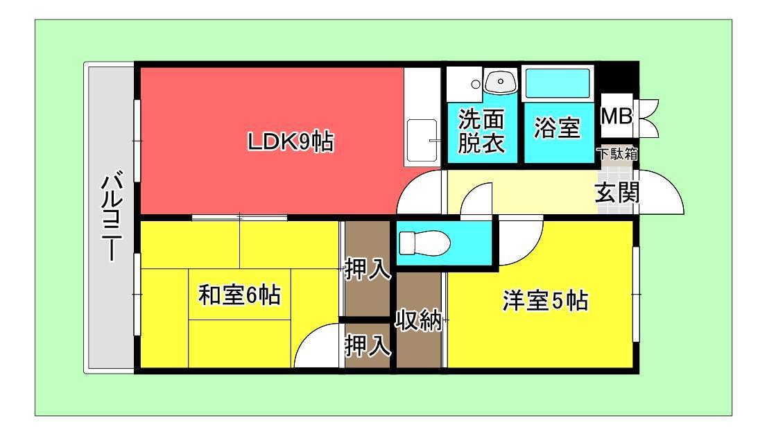 ファミール昭栄(2LDK/3階)の間取り写真