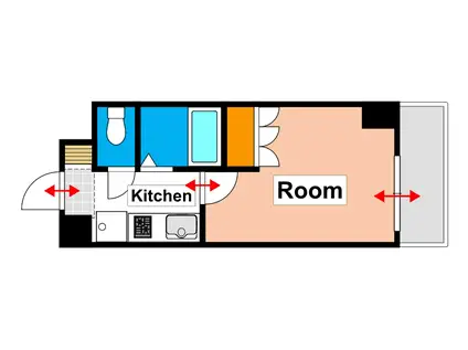 ジュネス鹿田(1K/2階)の間取り写真
