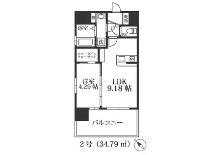 COCCINELLE(1LDK/13階)の間取り写真