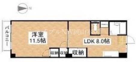 春日町マンション(1LDK/3階)の間取り写真