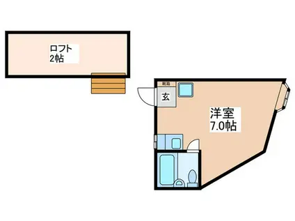 ホワイトハウス日野(ワンルーム/2階)の間取り写真