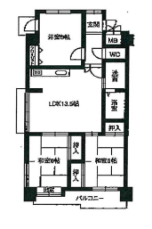 レジデンスマサノ1(3LDK/7階)の間取り写真