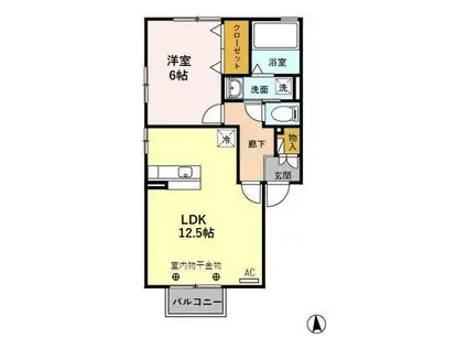 スパスィーバ07A(1LDK/1階)の間取り写真