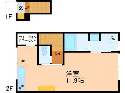 THE MAMS 08(ワンルーム/2階)の間取り写真