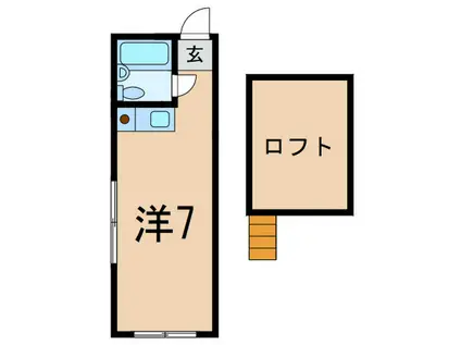 キングスガーデン神楽坂(ワンルーム/1階)の間取り写真