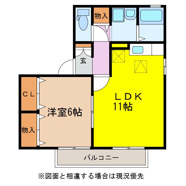 みのしま荘(1LDK/1階)の間取り写真