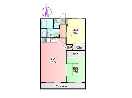 SENOX-I(2LDK/2階)の間取り写真